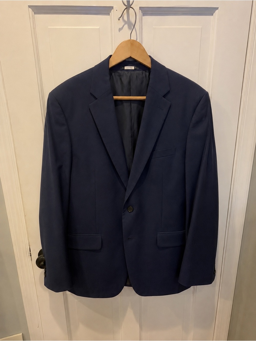 Calvin Klein 100% Wool Natural Stretch Navy Blazer 42R - Picture 3 of 8